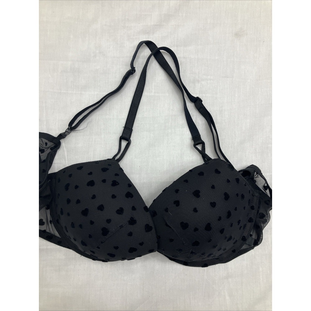 Victory Secret 36B Black Hearts! Beautiful Bra - Picture 1 of 5